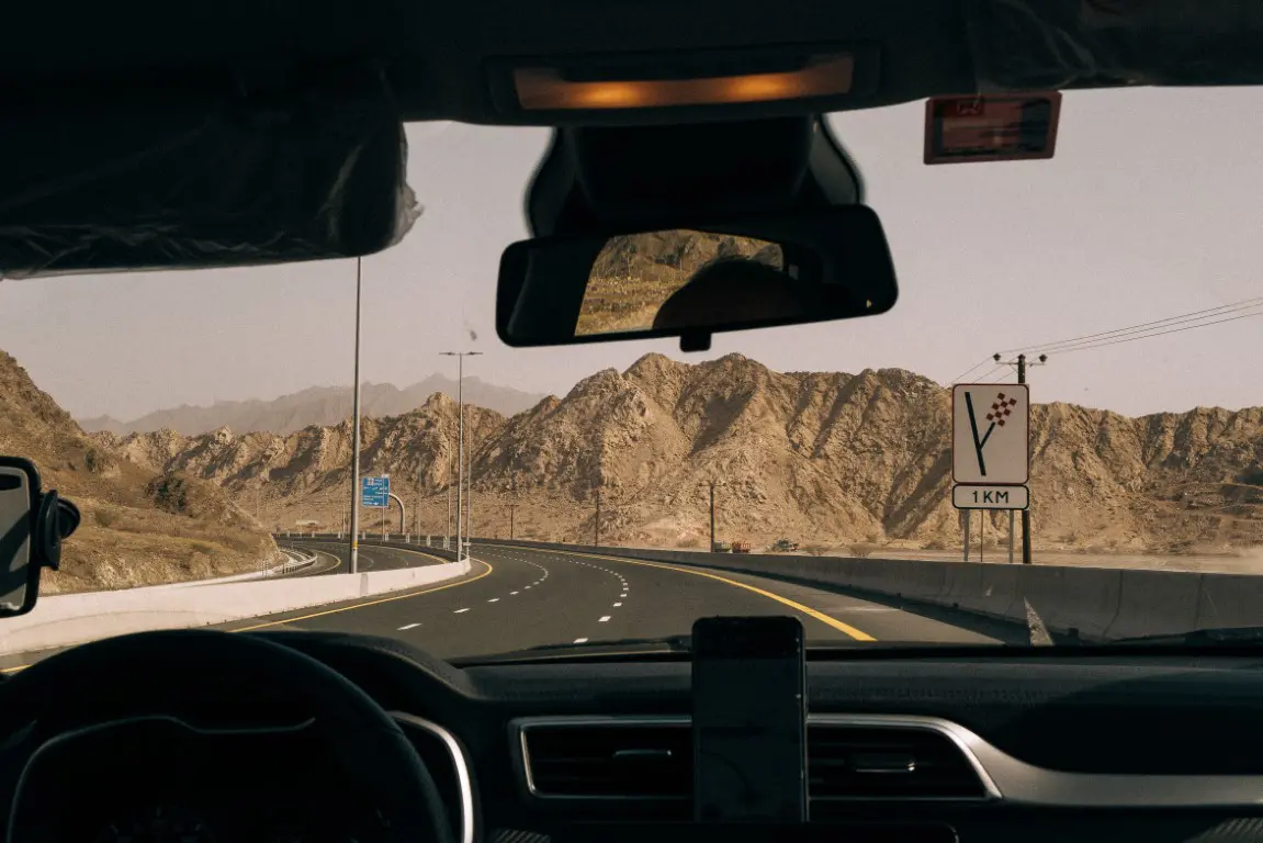 driving on car person view