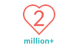 2 million members heart icon