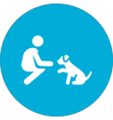 hand dog badge