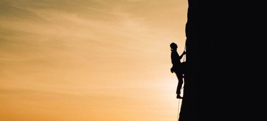 Climbing on sunset