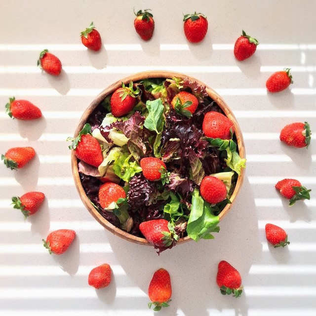 Strawberries around a Salad Plate