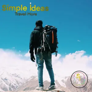 Traveler on top of a mountain